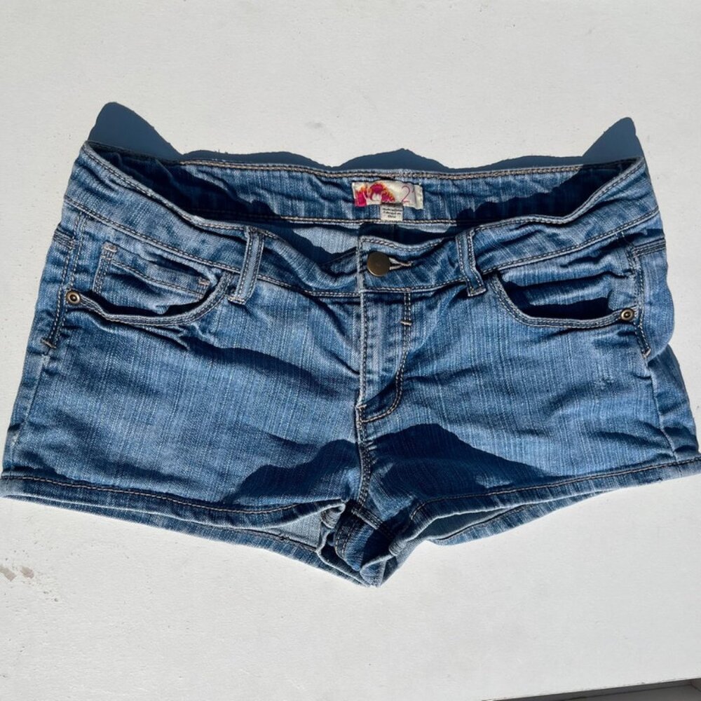 denim mini shorts